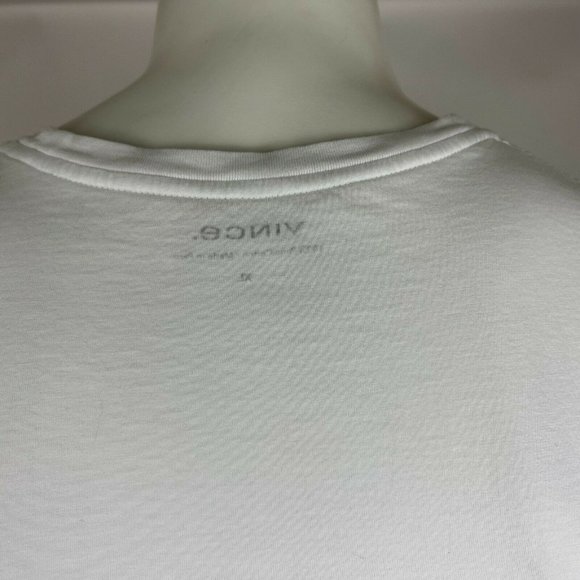 Vince Short Sleeve Tee Shirt Pima Cotton Crew Neck Lightweight Top White Mens XL - Picture 8 of 16